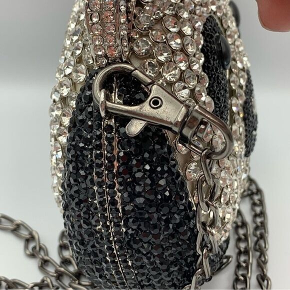 Charles Dary Black and White Panda Crossbody Bag with Beaded Design - Picture 8 of 12